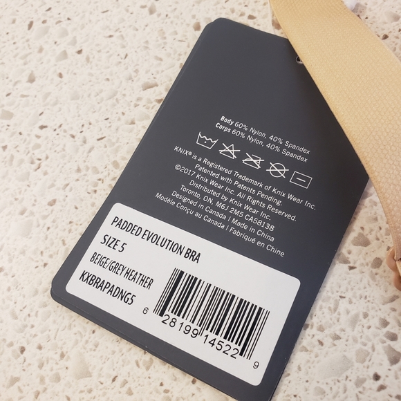 Knix 5 padded evolution bra beige grey nwt - Picture 4 of 6